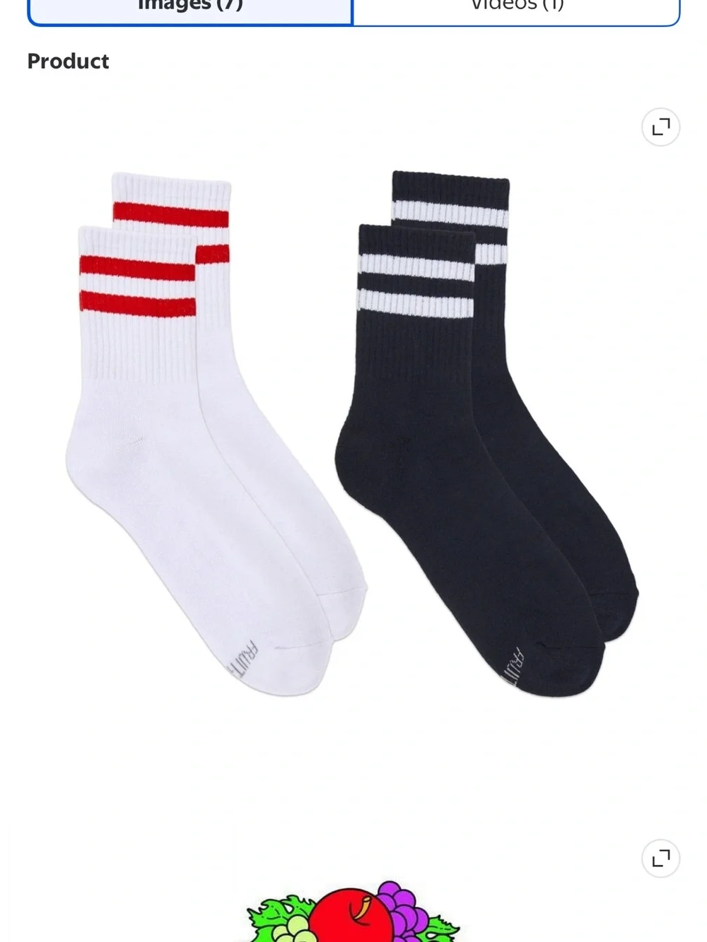Fruit of the Loom Mens Americana Mid Crew Socks, 2-Pack,Lot of 2